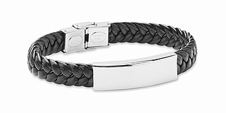 Braided faux leather cuff bracelet