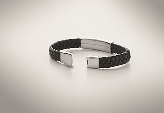 Braided faux leather cuff bracelet