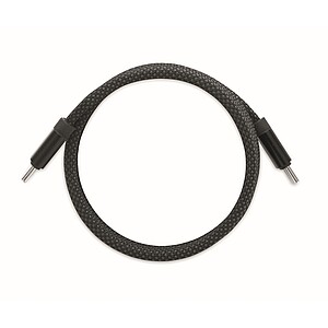 Braided magnetic cable in RPET, black