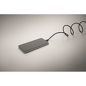 Braided magnetic cable in RPET, black