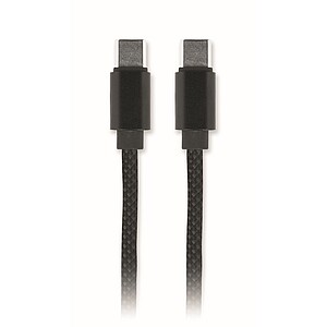 Braided magnetic cable in RPET, black