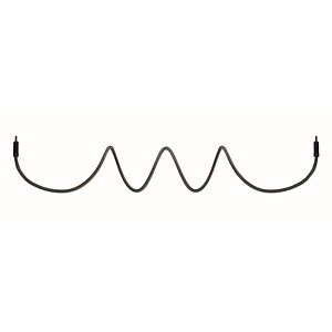 Braided magnetic cable in RPET, white/black