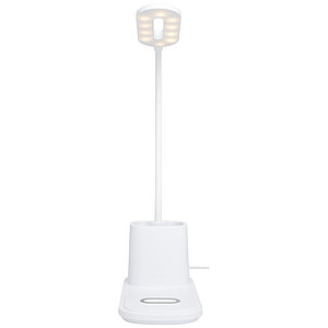 Bright desk lamp and organizer with wireless charger
