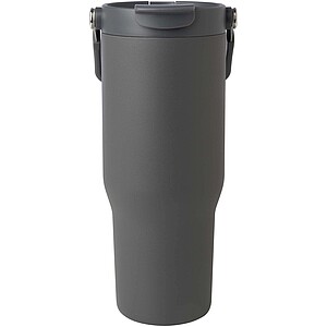 Bronx 900 ml RCS recycled stainless steel copper vacuum insulated tumbler with dual function lid, grey