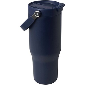 Bronx 900 ml RCS recycled stainless steel copper vacuum insulated tumbler with dual function lid, navy