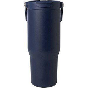 Bronx 900 ml RCS recycled stainless steel copper vacuum insulated tumbler with dual function lid, navy