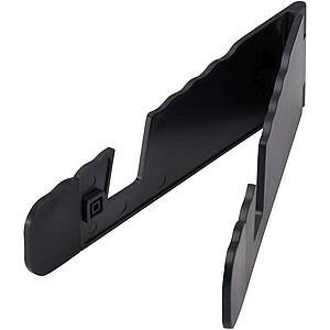 Buna recycled plastic foldable tablet and phone stand, solid black