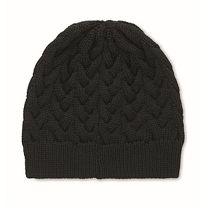 Cable knit beanie in RPET
