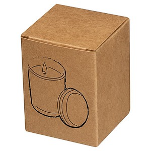 Candle in frosted glass with bamboo lid