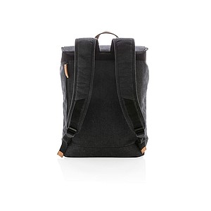 Canvas laptop backpack PVC free, black