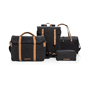 Canvas laptop backpack PVC free, black