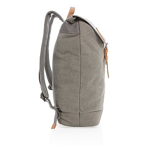 Canvas laptop backpack PVC free, grey