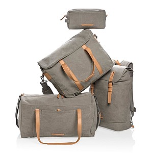 Canvas laptop backpack PVC free, grey