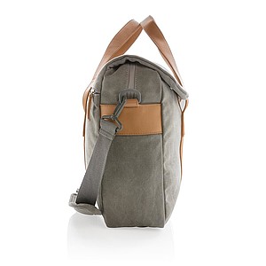 Canvas laptop bag PVC free, grey