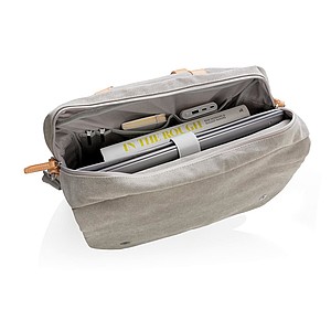 Canvas laptop bag PVC free, grey