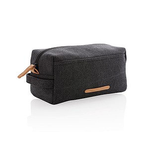 Canvas toiletry bag PVC free, black