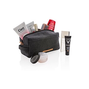 Canvas toiletry bag PVC free, black
