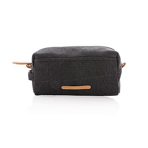 Canvas toiletry bag PVC free, black