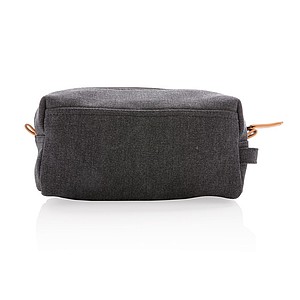 Canvas toiletry bag PVC free, black