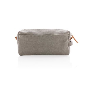 Canvas toiletry bag PVC free, grey
