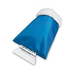 Car ice scraper w/ mitten, blue