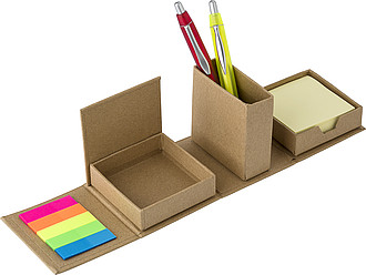 Cardboard cube desk organizer.