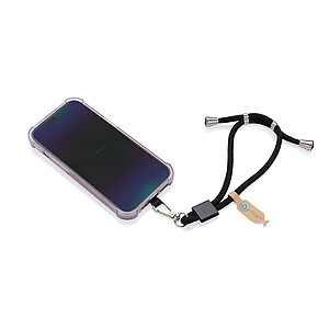 CarryLoop RCS recycled PET adjustable phone holder wristlet, black