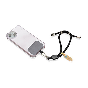CarryLoop RCS recycled PET adjustable phone holder wristlet, black