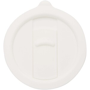 Carter 450 ml ceramic mug with plastic lid, white