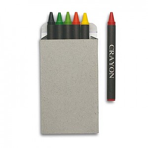 Carton of 6 wax crayons, multicolour