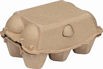 Chalk eggs in cardboard box