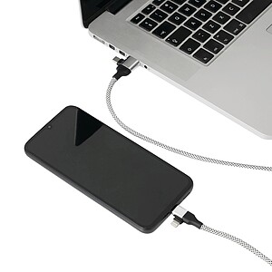 Charging and data transfer cable , silver