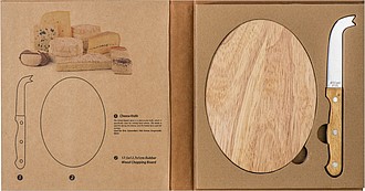 Cheese set with wooden cutting board