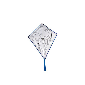 Childrens kite in polyester with 4 markers.