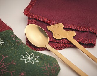 Christmas dessert cutlery set