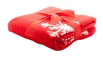 Christmas fleece blanket with a snowflake, red