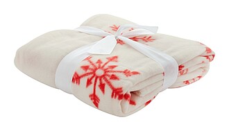 Christmas fleece blanket with a snowflake, white