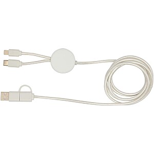 Citala 5-in-1 recycled plastic 150 cm data sync and 27W fast charge cable, white