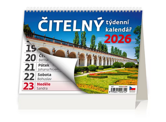 Čitelný týdenní kalendář 2026