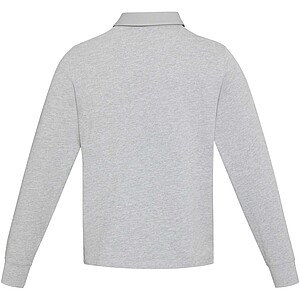 Clyde unisex organic rugby polo sweatshirt, heather grey