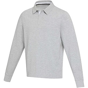 Clyde unisex organic rugby polo sweatshirt, heather grey