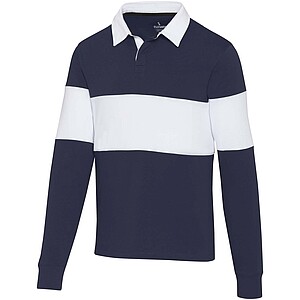 Clyde unisex organic rugby polo sweatshirt, navy