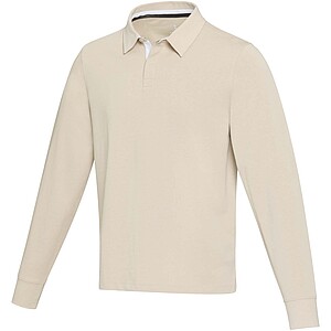Clyde unisex organic rugby polo sweatshirt, oatmeal