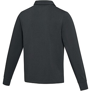 Clyde unisex organic rugby polo sweatshirt, solid black