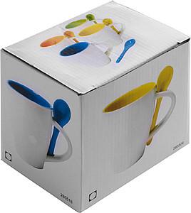 Coffee mug with spoon Red