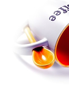 Coffee mug with spoon Red