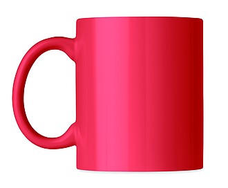 Coloured ceramic mug in box