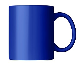 Coloured ceramic mug in box