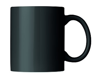 Coloured ceramic mug in box