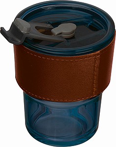 Coloured drinking glass with glass straw